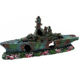 Aquarium Decor: Aquarium Shipwreck Ship Fish Tank Resin Sunken Ship Fishing Hiding Pot Decor