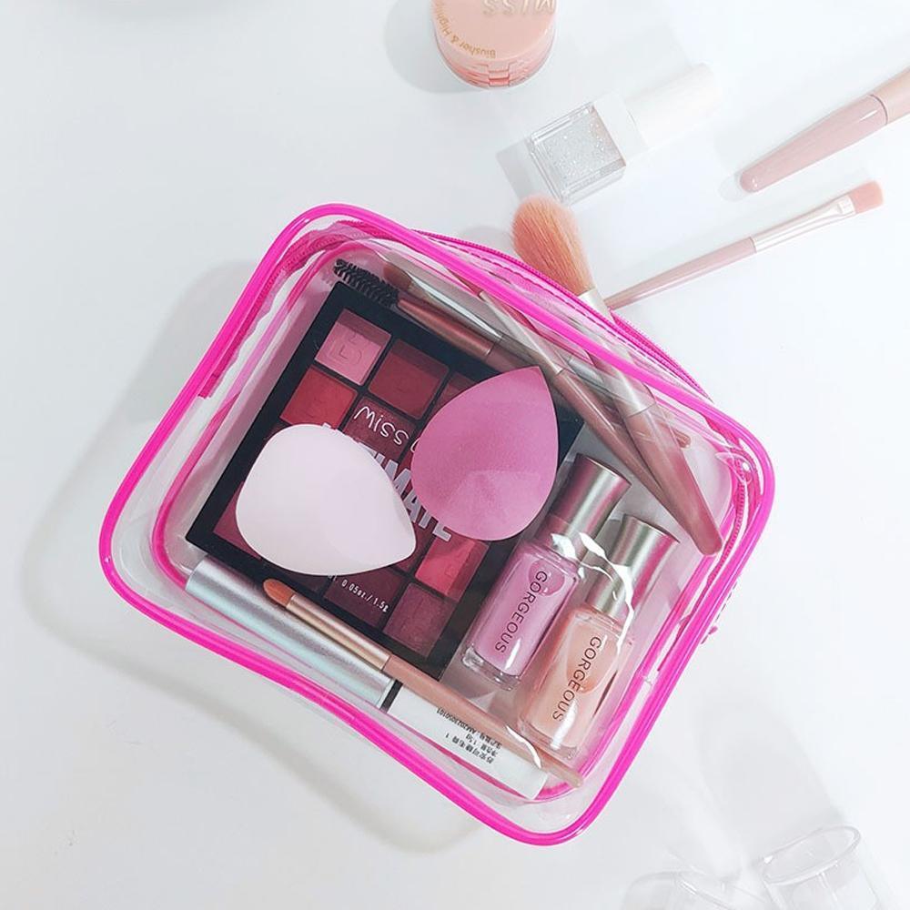 Cosmetic & Toiletry Bags: 4pcs Durable PVC Cosmetic Bags Easy to Clean Multiple Sizes and Colours 9 Shades - 4pcs-Banana