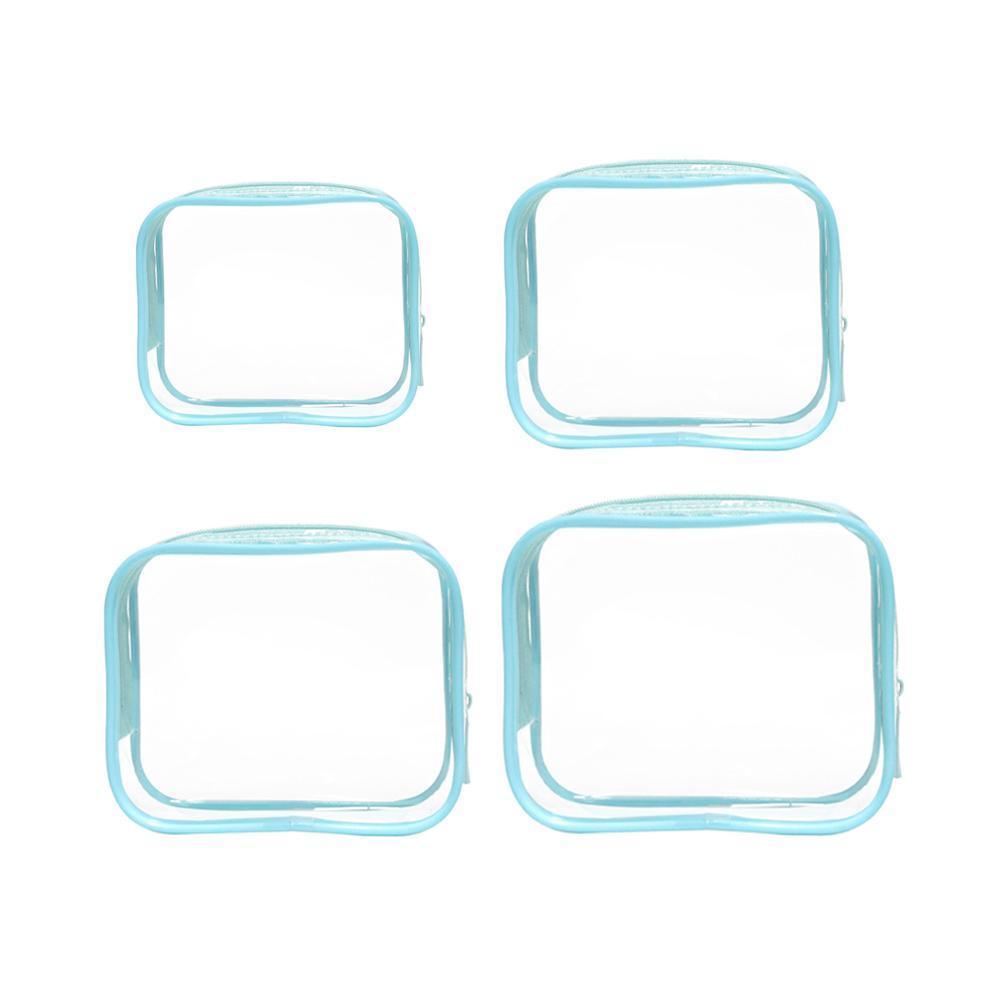Cosmetic & Toiletry Bags: 4pcs Durable PVC Cosmetic Bags Easy to Clean Multiple Sizes and Colours 9 Shades - 4pcs-Banana