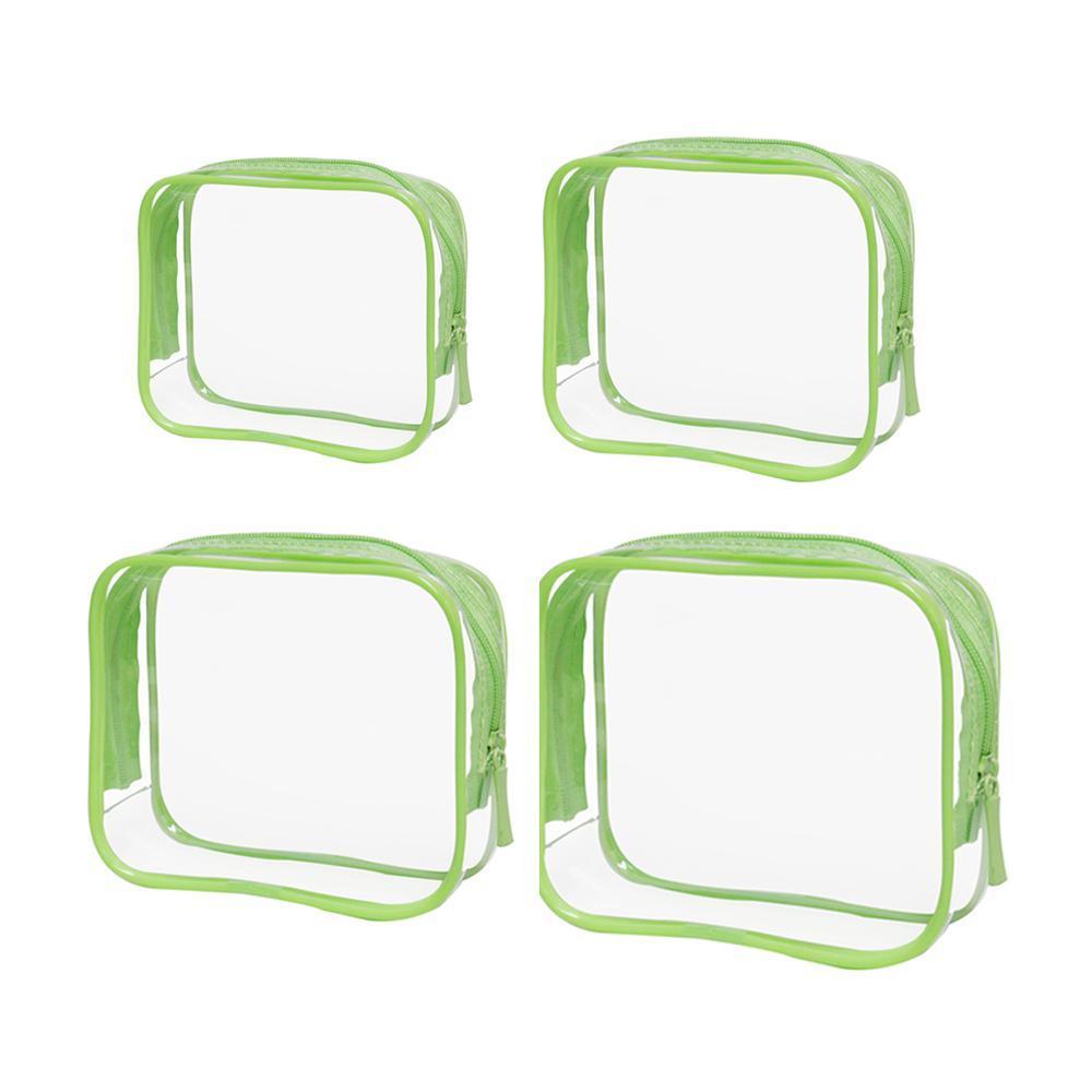 Cosmetic & Toiletry Bags: 4pcs Durable PVC Cosmetic Bags Easy to Clean Multiple Sizes and Colours 9 Shades - 4pcs-Banana