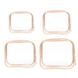 Cosmetic & Toiletry Bags: 4pcs Durable PVC Cosmetic Bags Easy to Clean Multiple Sizes and Colours 9 Shades - 4pcs-Barbie-Pink