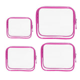 Cosmetic & Toiletry Bags: 4pcs Durable PVC Cosmetic Bags Easy to Clean Multiple Sizes and Colours 9 Shades - 4pcs-Barbie-Pink