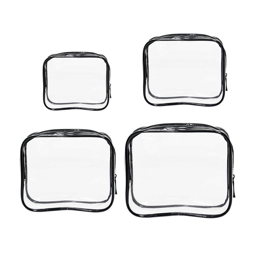 Cosmetic & Toiletry Bags: 4pcs Durable PVC Cosmetic Bags Easy to Clean Multiple Sizes and Colours 9 Shades - 4pcs-Green