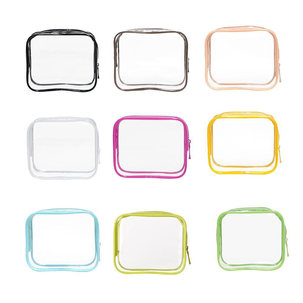Cosmetic & Toiletry Bags: 4pcs Durable PVC Cosmetic Bags Easy to Clean Multiple Sizes and Colours 9 Shades - 4pcs-White