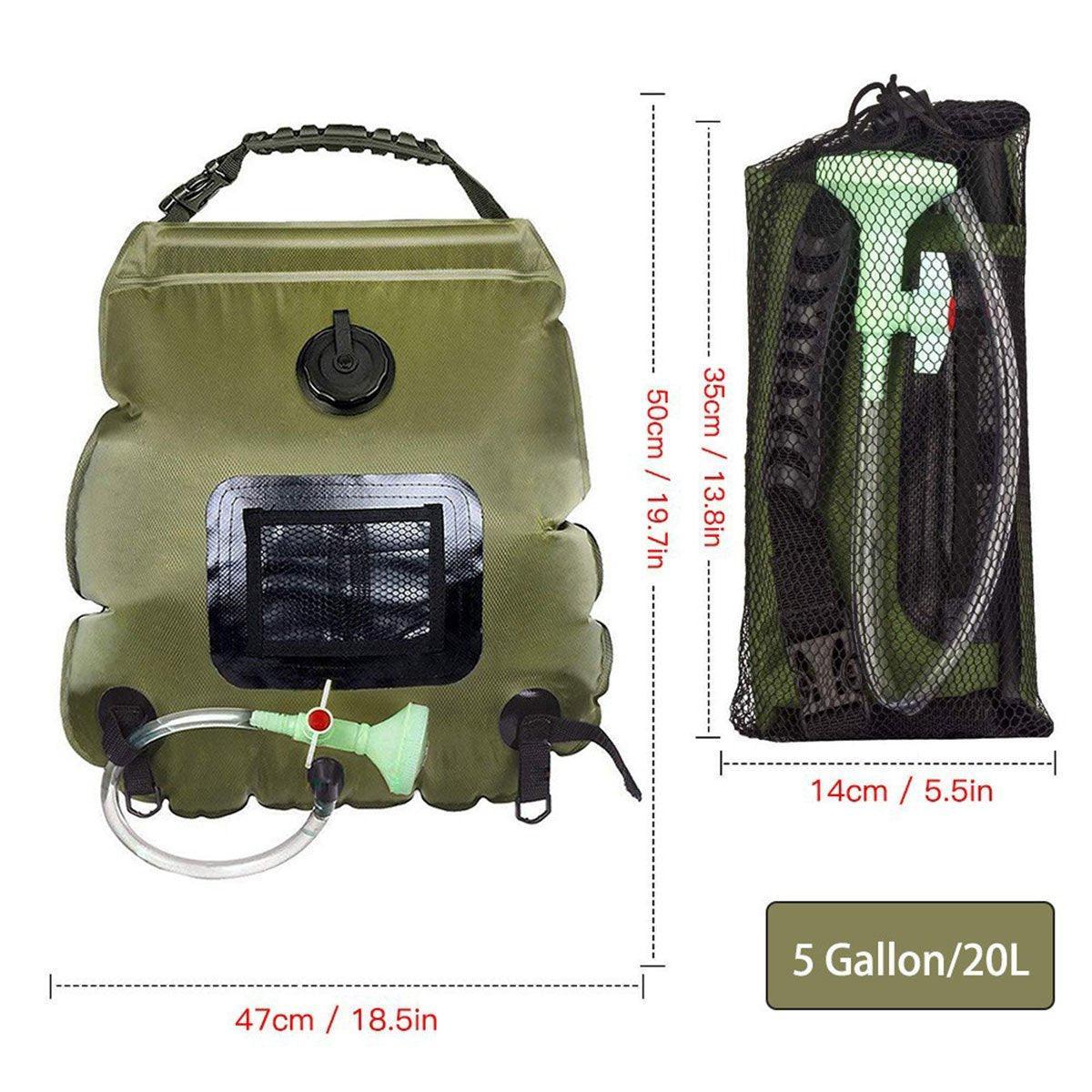 Camping Appliances: 20L Camp Shower Bag Solar Heat Water Pipe Portable Camping Hiking Travel Outdoor