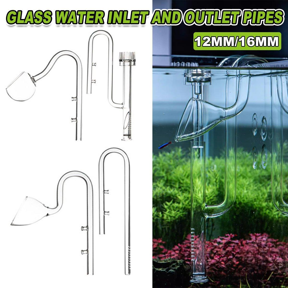 Aquarium Filters & Pumps: Aquarium Glass Inlet Outlet Pipe Fish Tank Filter Oil Film Remover Plant Holder - Lily inlet-12mm