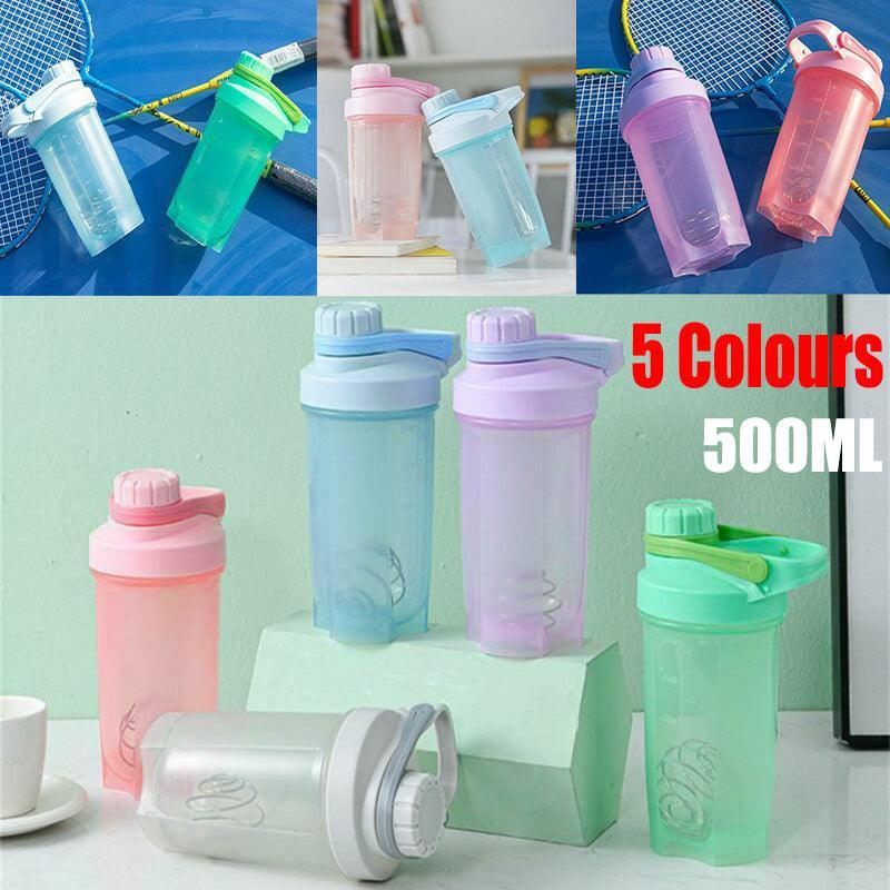 Novelty Gifts: 500ml Protein Powder Shake Ball Bottle Sport Mixer Shaker Mixing Drinking Cup - Pink