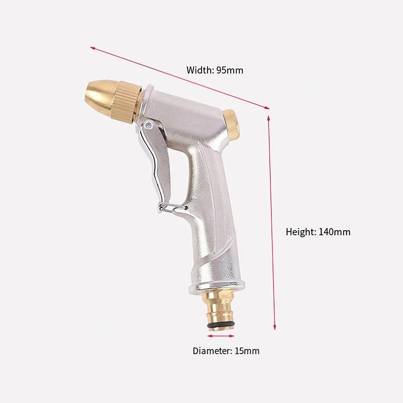 Garden Hoses: 2Pcs High Pressure Water Spray Handle Nozzle Brass Garden Hose Pipe Lawn Car Wash