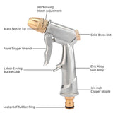 2Pcs High Pressure Water Spray Handle Nozzle Brass Garden Hose Pipe Lawn Car Wash