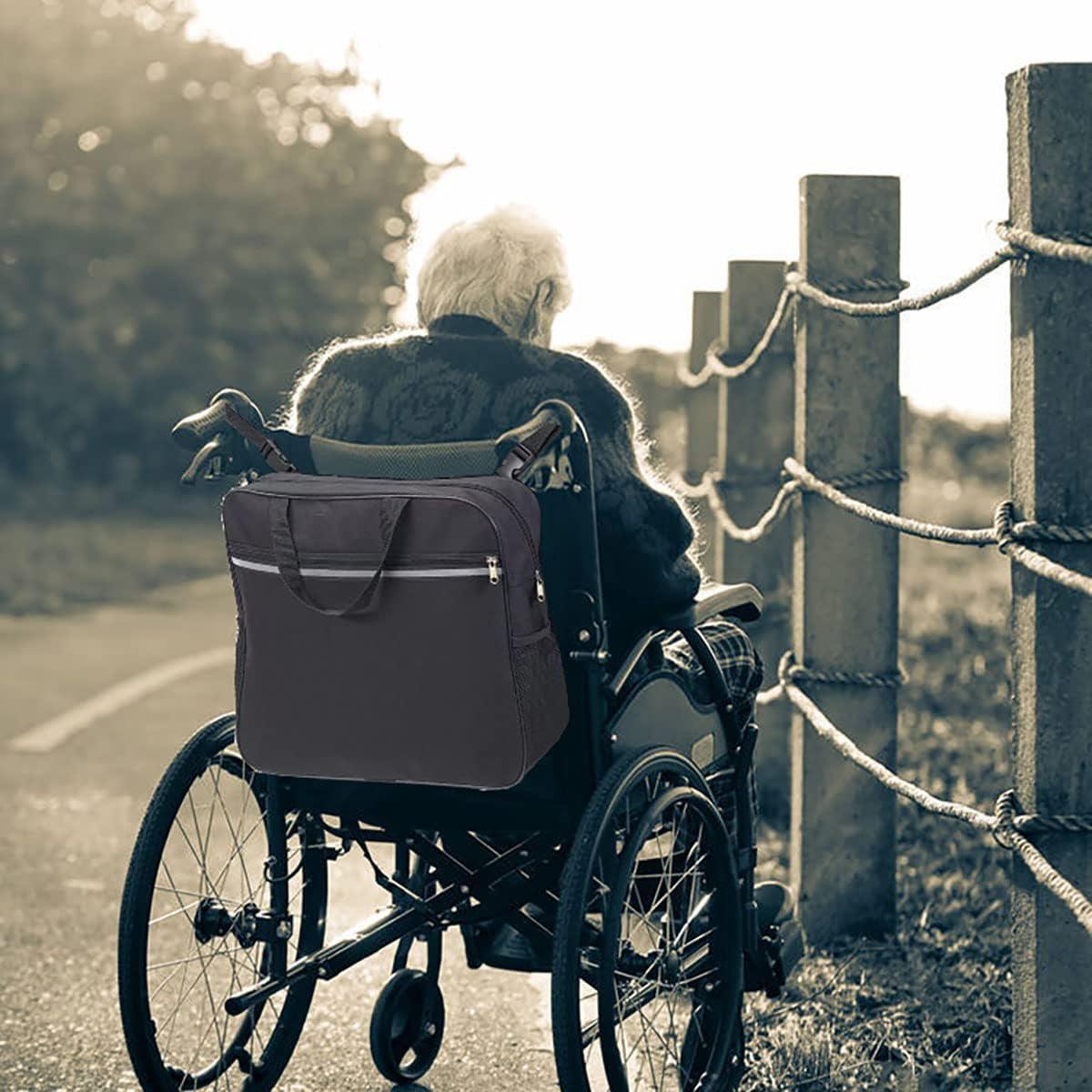 Mobility & Accessibility: Wheelchair Bag Rear Hanging Storage Backpack Multifunctional Armchair Organizer