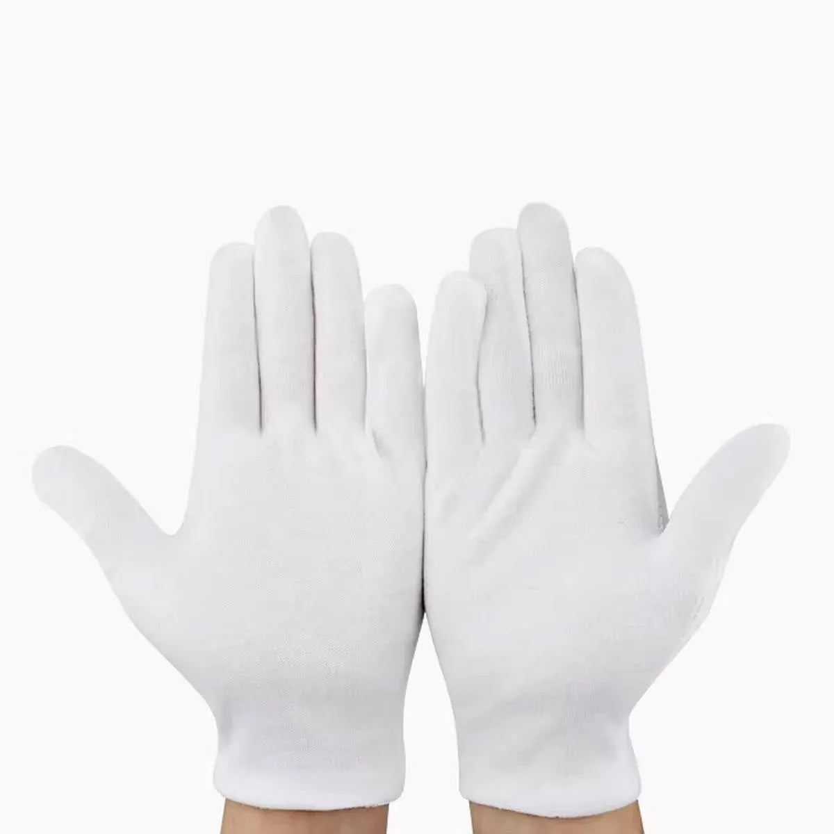 12 Pairs Cotton Work Gloves Breathable Knit L Black XL White - XL