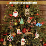 Christmas Decorations: Wooden Christmas Hanging Ornament for Tree DIY Craft Decoration 10pcs - Deer01