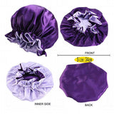 Women's Sleepwear: Womens Satin Sleep Cap Bonnet Elastic Wide Band Hair Sleeping Hat - Wine red