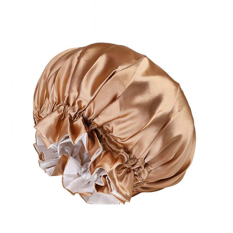 Women's Sleepwear: Womens Satin Sleep Cap Bonnet Elastic Wide Band Hair Sleeping Hat - Wine red