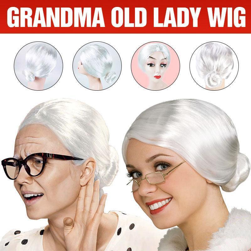 Costumes & Accessories: 1X Grandma Wig Old Lady Woman White Granny Mother Dress Up Costume Party