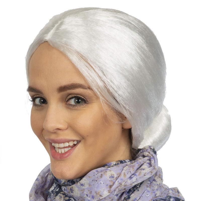 Costumes & Accessories: 1X Grandma Wig Old Lady Woman White Granny Mother Dress Up Costume Party