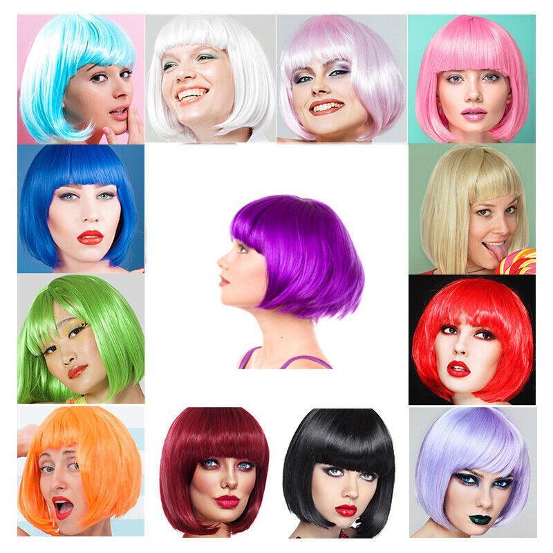 Costumes & Accessories: Short Bob Wig with Bangs for Women Synthetic Cosplay Party Hair in 14 Colours - Light Gold