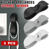 Cable Management: Wire Cable Organizer Holder Cord Wrapper Winder For Kitchen Appliances Computer - 3PCS Grey