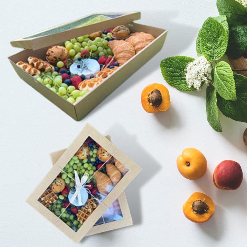 Postage Satchels & Boxes: 50pcs Bakery Cake Packaging Boxes with Visible Open Window Lunch Boxes - S