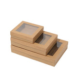 Postage Satchels & Boxes: 50pcs Bakery Cake Packaging Boxes with Visible Open Window Lunch Boxes - S