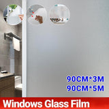 3/5M Sand Blast Clear Privacy Frosted Frosting Windows Glass Film Removable - 90cm×3M