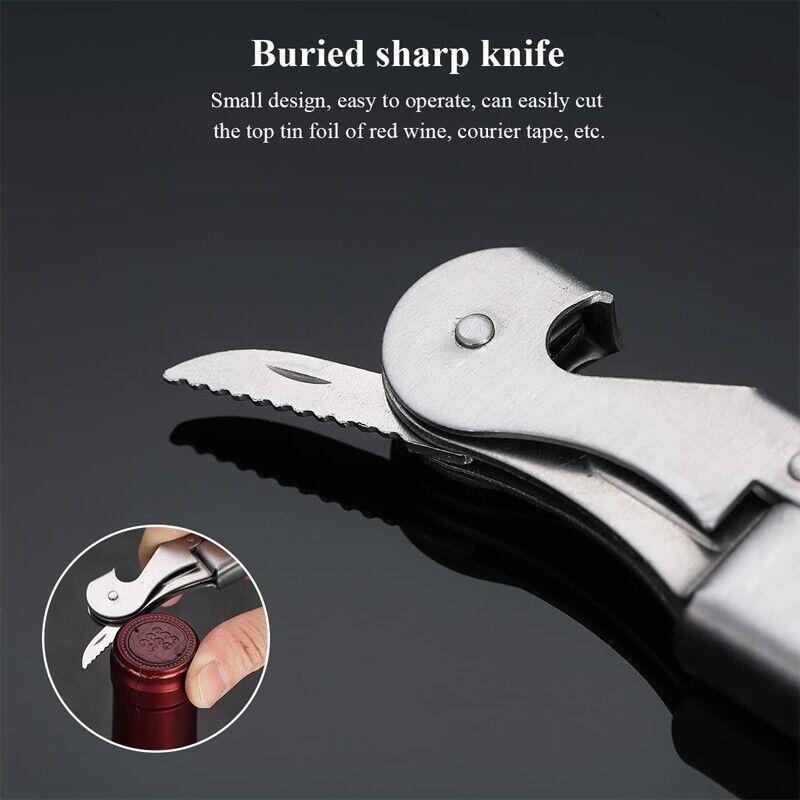 Hand Tools: Waiters Friend Corkscrew Stainless Steel Wine Bottle Opener Screw Knife Bar