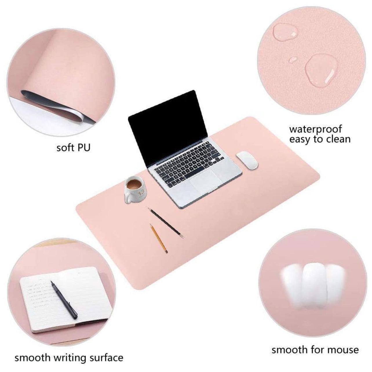 Mouse & Accessories: Large Leather Gaming Mouse Pad Waterproof Desk Keyboard Mat 120 x 60cm - Wine Red