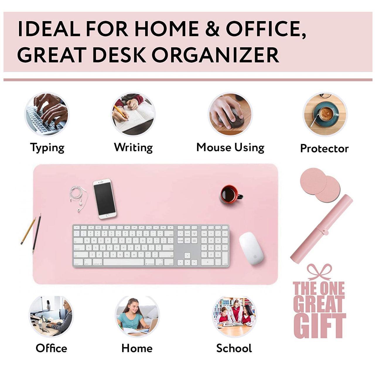 Mouse & Accessories: Large Leather Gaming Mouse Pad Waterproof Desk Keyboard Mat 120 x 60cm - Wine Red