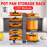 Adjustable Multi Layer Pot Lid Rack Vertical Storage Organizer Countertop Holder