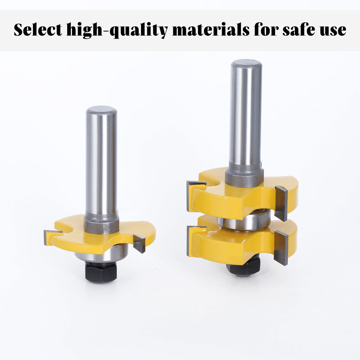 Saw Accessories: 2pcs Tenon Milling Cutter Set Three Tooth T Slot Splice Square Tooth Router Bit