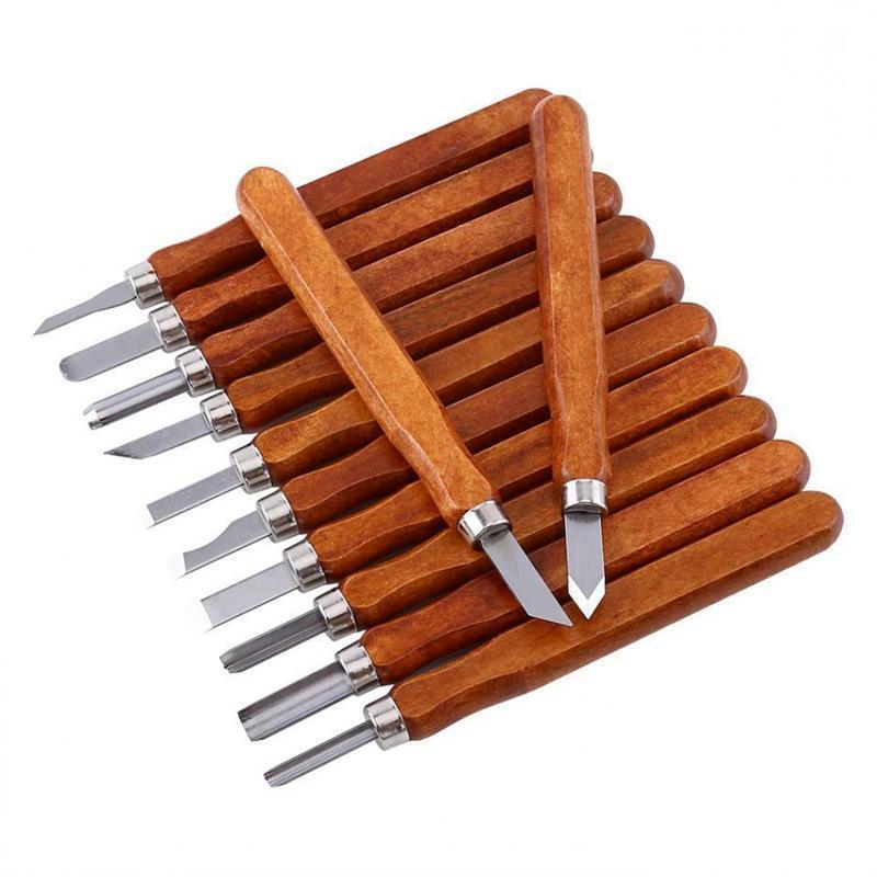 Hand Tools: 12Pcs Wood Carving Tool Chisels Set Woodcut Knife Arts Crafts Woodworking Chisel