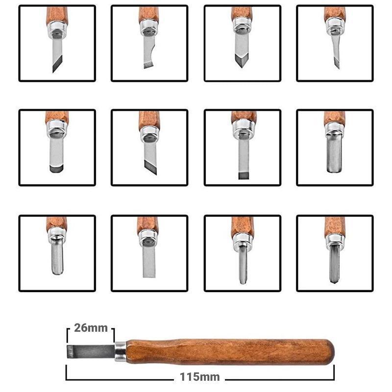 Hand Tools: 12Pcs Wood Carving Tool Chisels Set Woodcut Knife Arts Crafts Woodworking Chisel