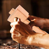 Hand Tools: DIY Leather Craft Tools Square Solid Wood Hammer Mallet for Leatherworking
