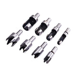 8 PCS Wood Plug Hole Cutter Dowel Maker Cutting Tools Shank Drill Bits With Box