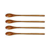 Kitchen Utensils: 4PCS 20CM Japanese Wooden Long Handle Stirring Spoon Small Honey Spoon Tableware