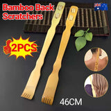 Wellness Accessories: Long Handle Bamboo Back Scratcher Stick for Itch Relief and Easy Reach 46cm 2PCS