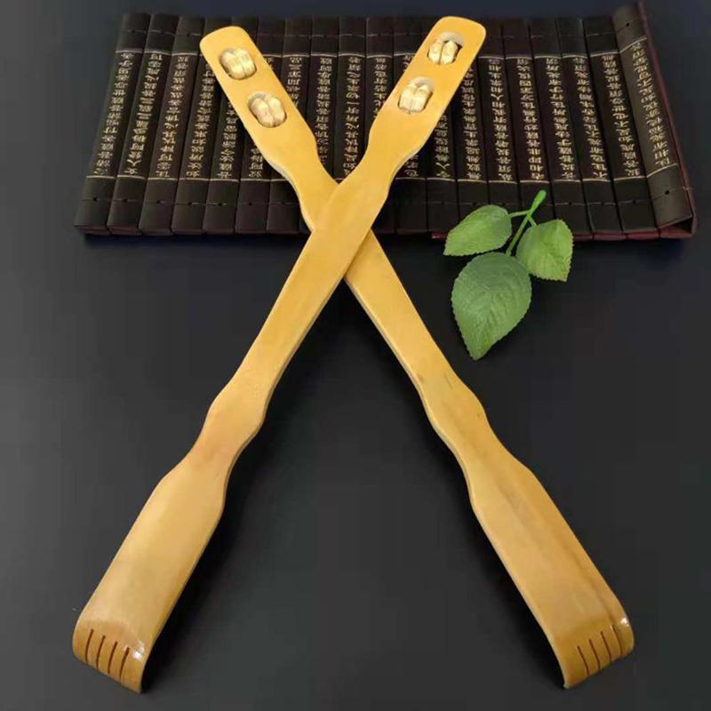 Wellness Accessories: Long Handle Bamboo Back Scratcher Stick for Itch Relief and Easy Reach 46cm 2PCS