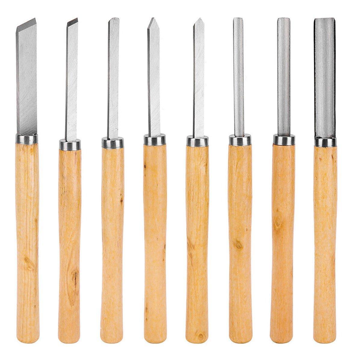 Hand Tools: 8X Heavy Duty HSS Wood Lathe Chisel Set Turning Wood Tools Carving GougeDurable