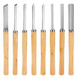8X Heavy Duty HSS Wood Lathe Chisel Set Turning Wood Tools Carving GougeDurable