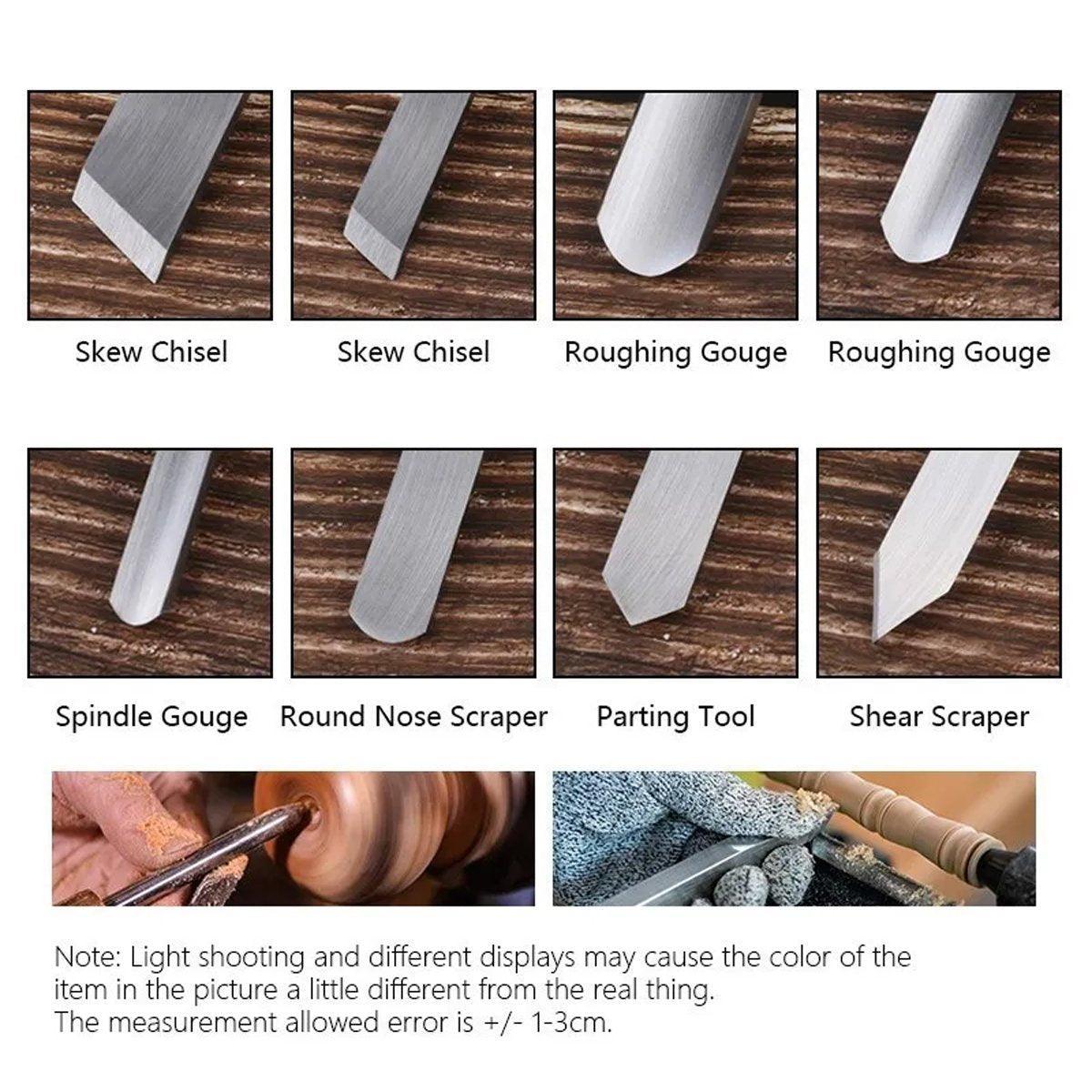 Hand Tools: 8X Heavy Duty HSS Wood Lathe Chisel Set Turning Wood Tools Carving GougeDurable