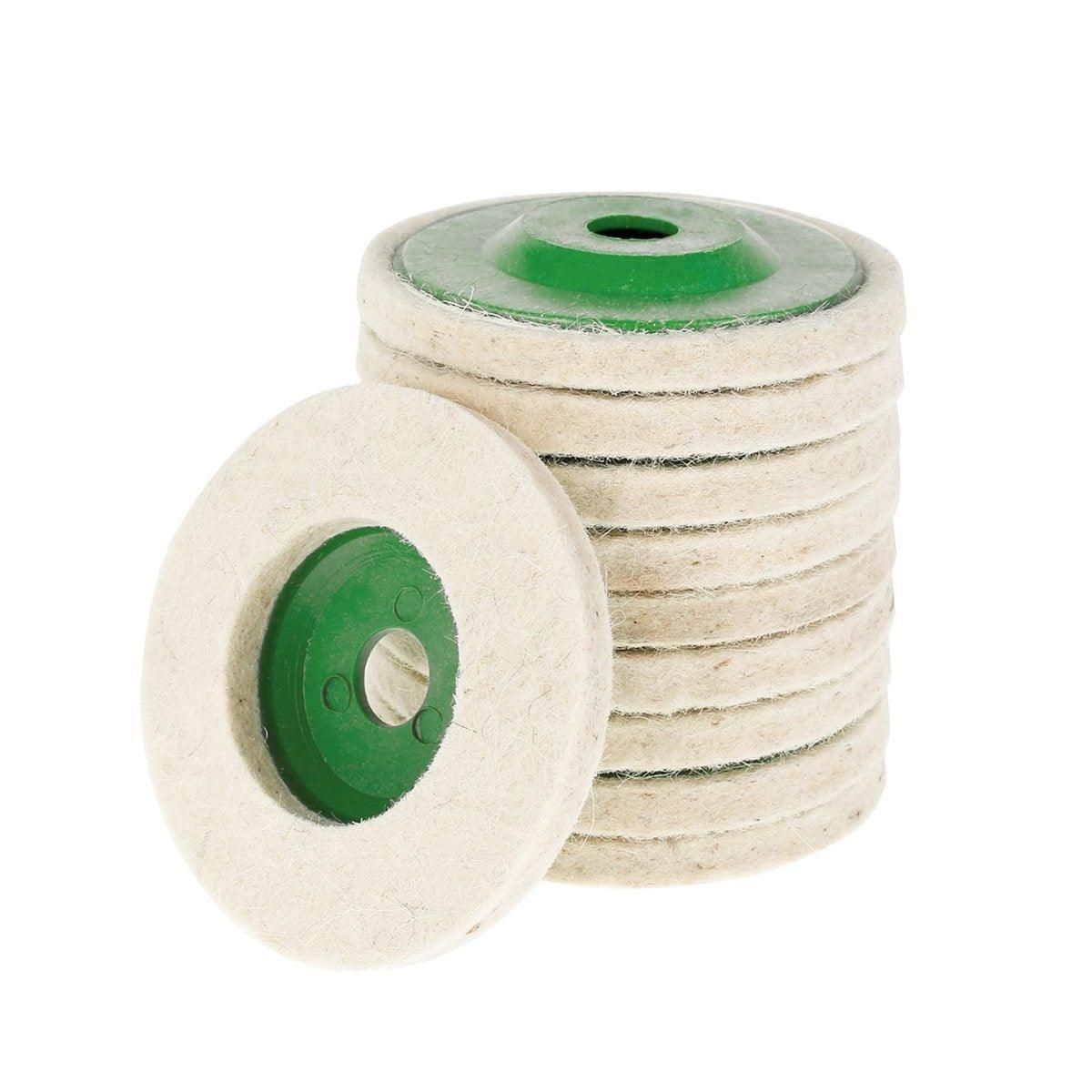 Wool Felt Polishing Wheels for Angle Grinder 98 x 8 x 16 mm, 10 Pack