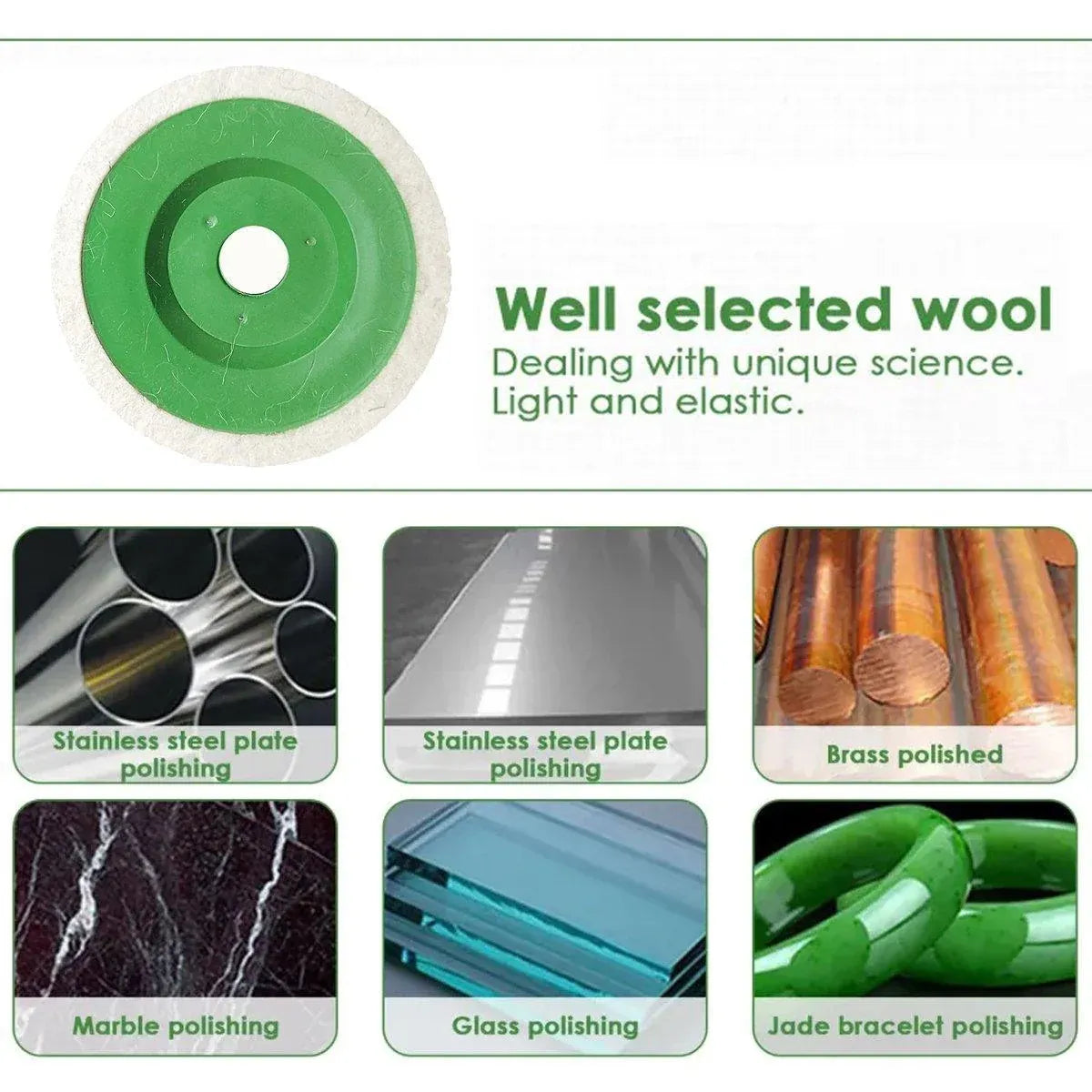 Wool Felt Polishing Wheels for Angle Grinder 98 x 8 x 16 mm, 10 Pack
