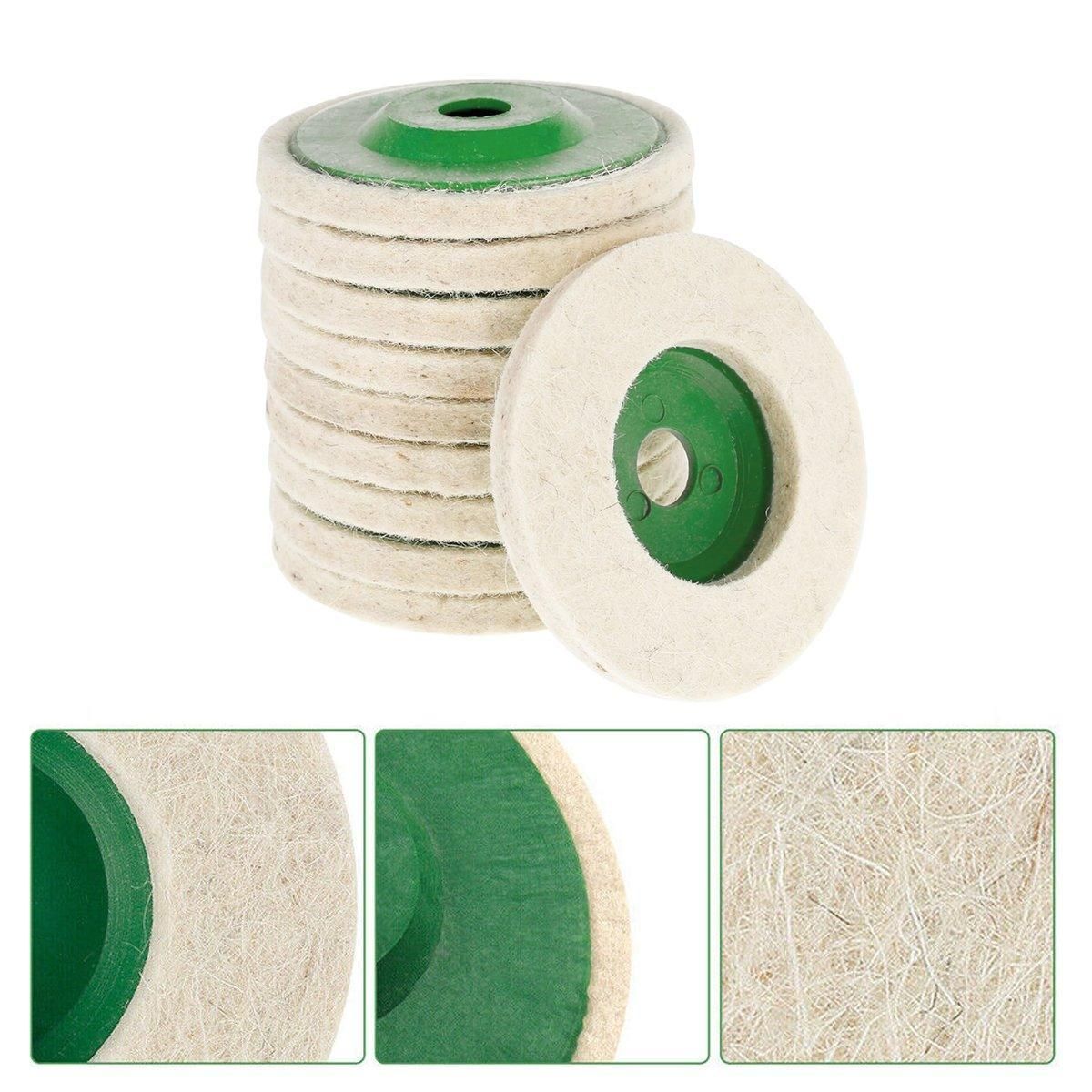 Wool Felt Polishing Wheels for Angle Grinder 98 x 8 x 16 mm, 10 Pack