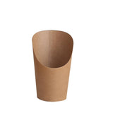 Disposable Cups: French Fries Holder Kraft Paper Cups Holder Disposable Paper Cups - 22OZ