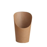 Disposable Cups: French Fries Holder Kraft Paper Cups Holder Disposable Paper Cups - 22OZ