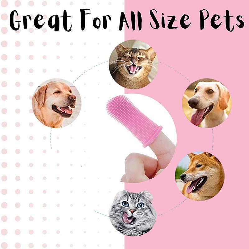 Pet Grooming Supplies: Premium Oral Care Dog Cat Toothbrush Finger Toothbrush Finger Silicone - Blue