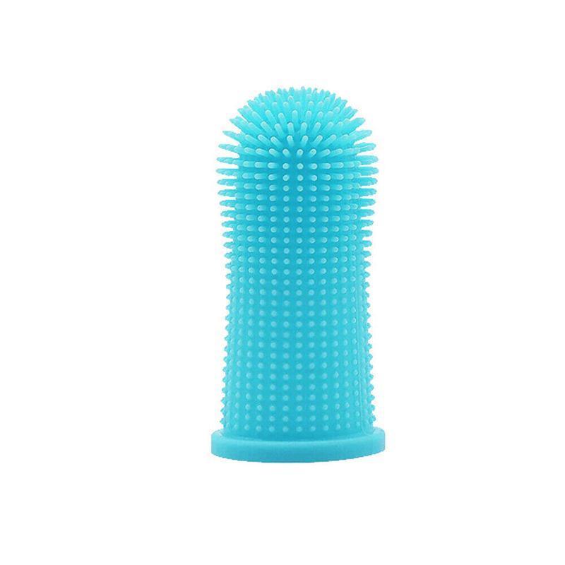 Pet Grooming Supplies: Premium Oral Care Dog Cat Toothbrush Finger Toothbrush Finger Silicone - Blue