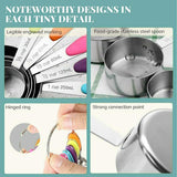 10 Piece Stainless Steel Measuring Cups and Spoons Set for Baking and Cooking