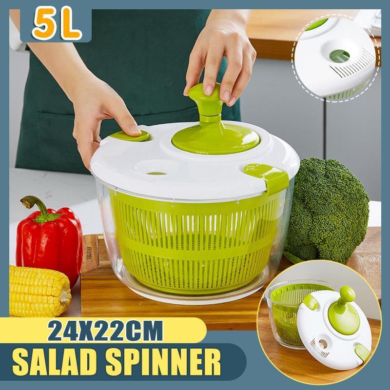 Kitchen Utensils: Salad Spinner Vegetable Lettuce Salad Leaves Washer Dryer Serving Bowl Container