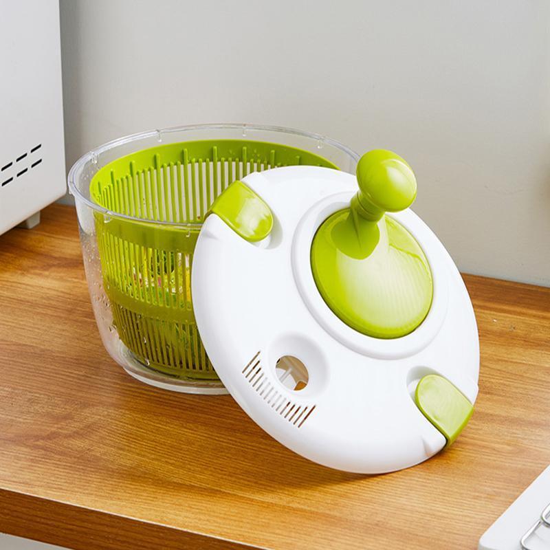 Kitchen Utensils: Salad Spinner Vegetable Lettuce Salad Leaves Washer Dryer Serving Bowl Container